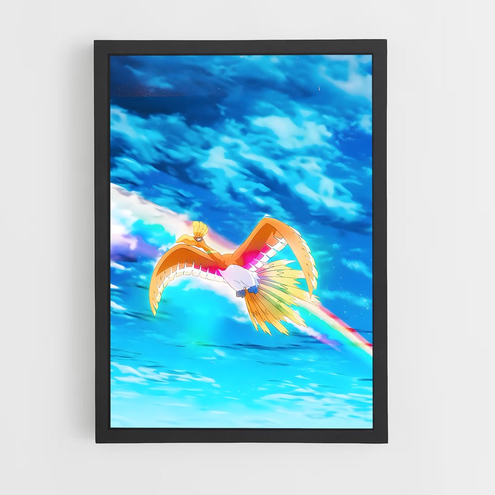 Poster Vol de Ho-Oh – affiche Pokemon (vue 2)